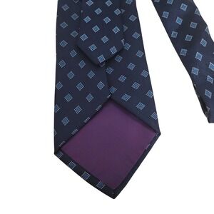 Rooster Men Silk Tie Black 3x59 Geometric Diamond Hand Printed Italy USA Made